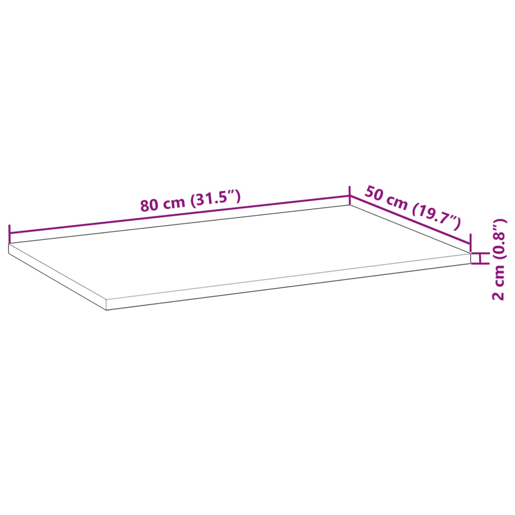 kezeletlen tömör akácfa fürdőszobapult 80x50x2 cm