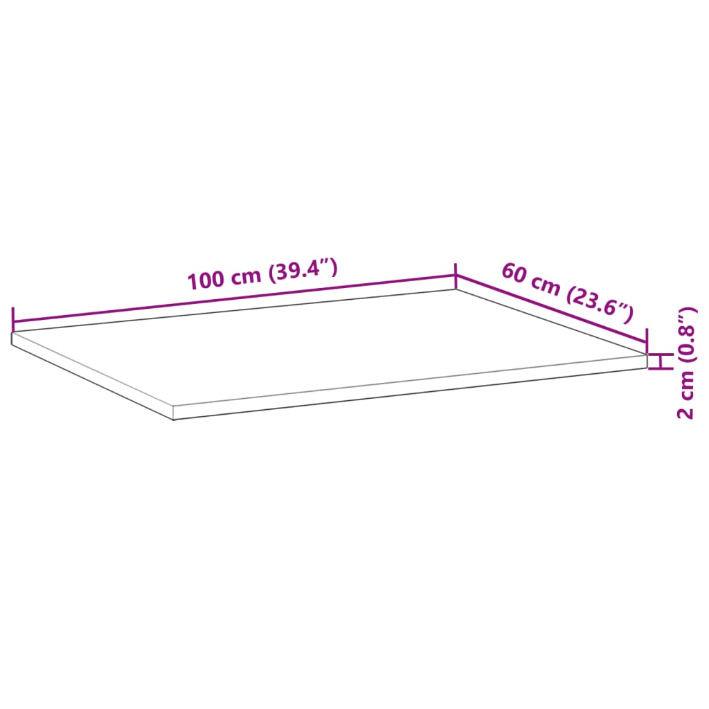 kezeletlen tömör akácfa fürdőszobapult 100x60x2 cm