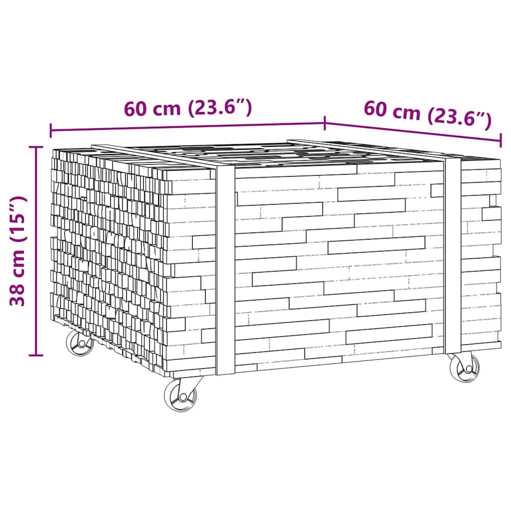 Dohányzóasztal Barna 60 x 60 x 38 cm Tömör Teakfa