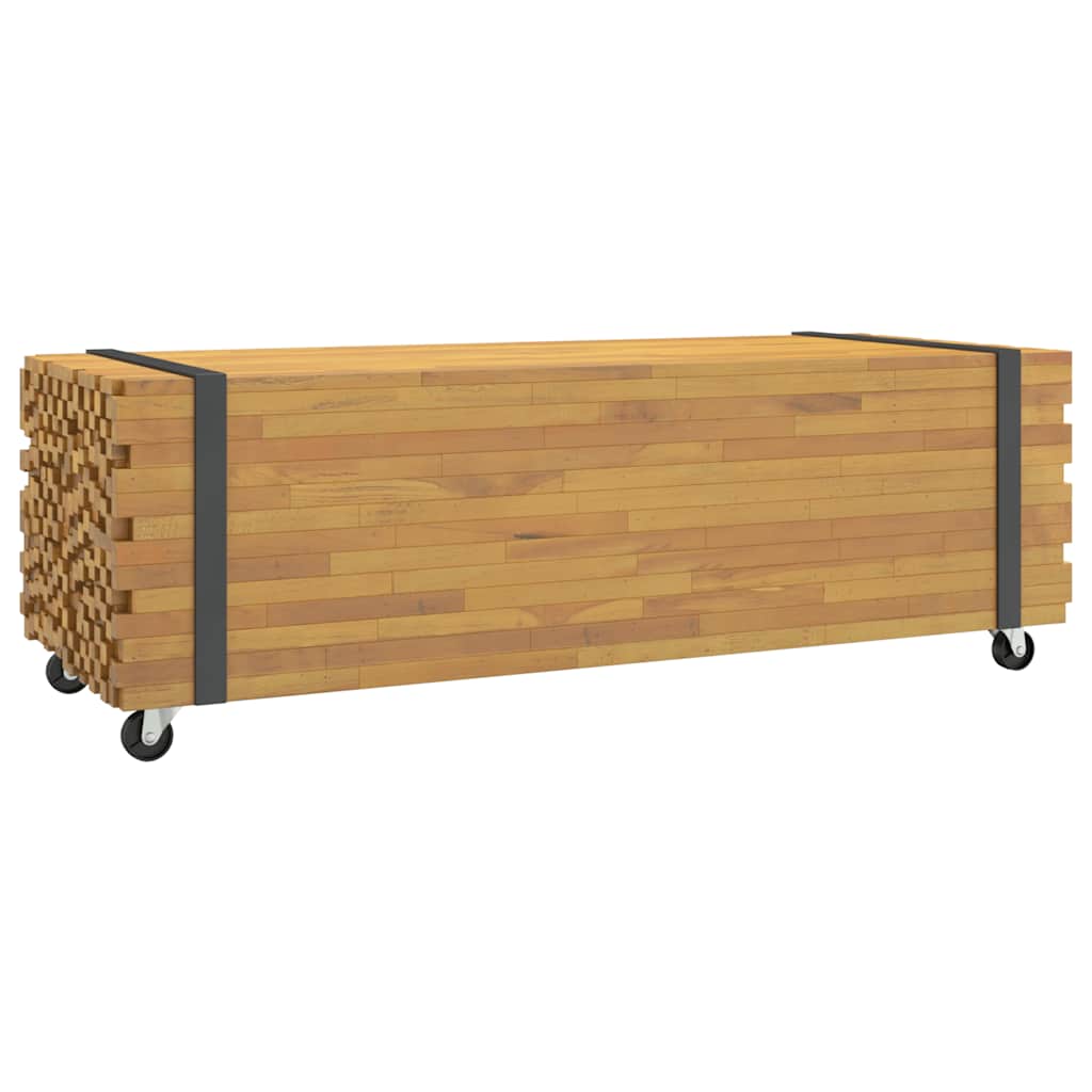 dohányzóasztal 110x45x35 cm tömör fa teakfa