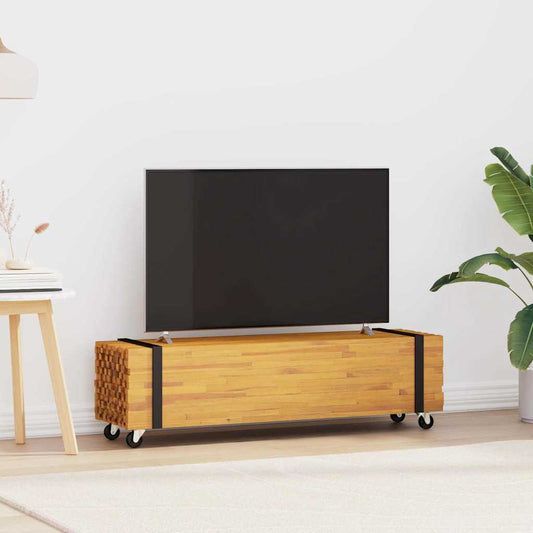TV állvány Barna 110 x 30 x 30 cm Tömör Teakfa