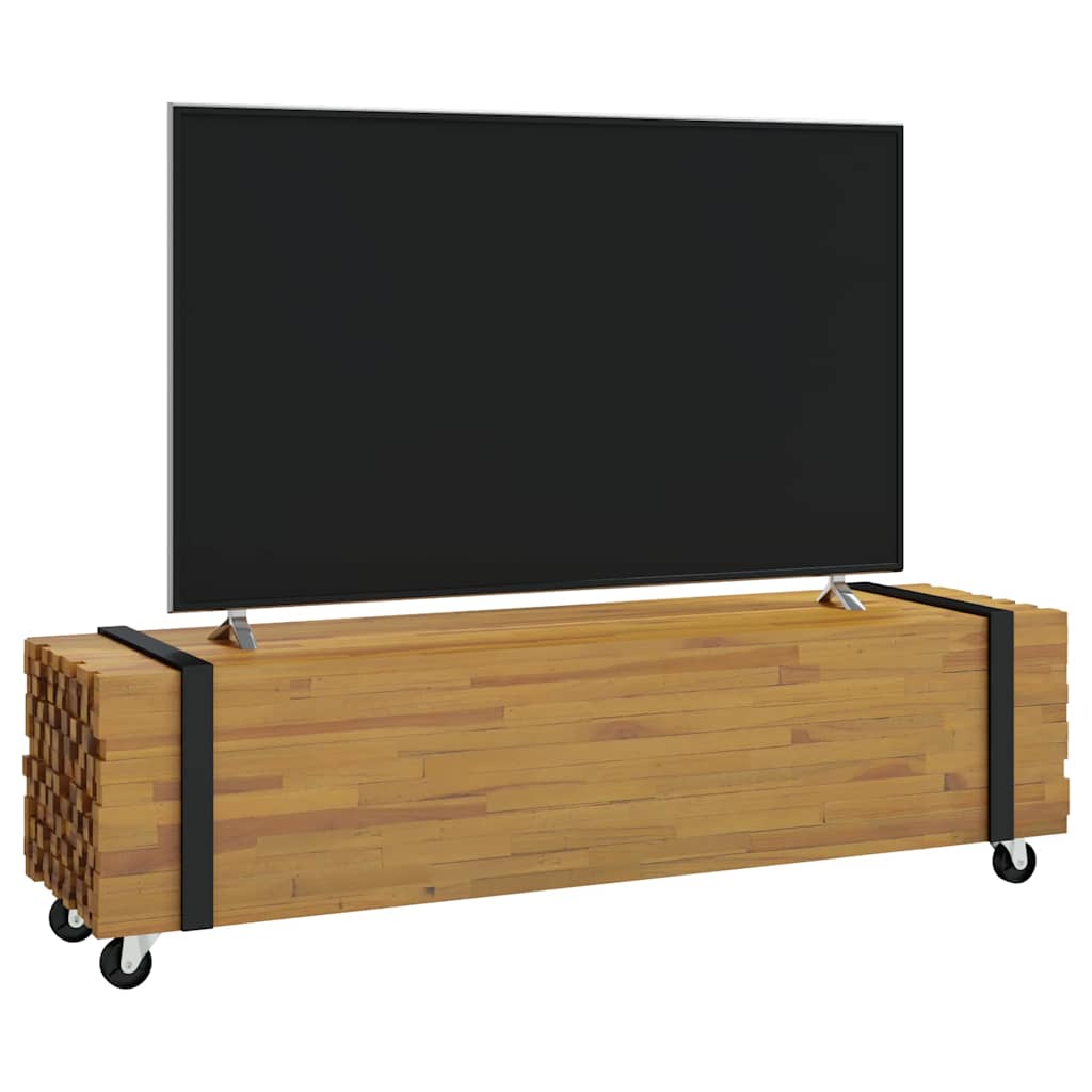 TV állvány Barna 110 x 30 x 30 cm Tömör Teakfa