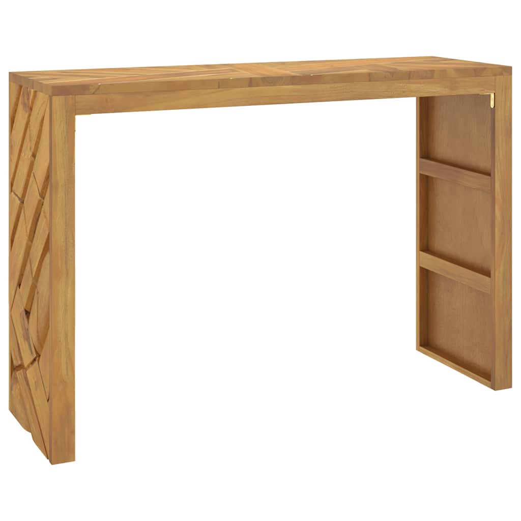 konzolasztal 110x35x75 cm tömör fa teakfa