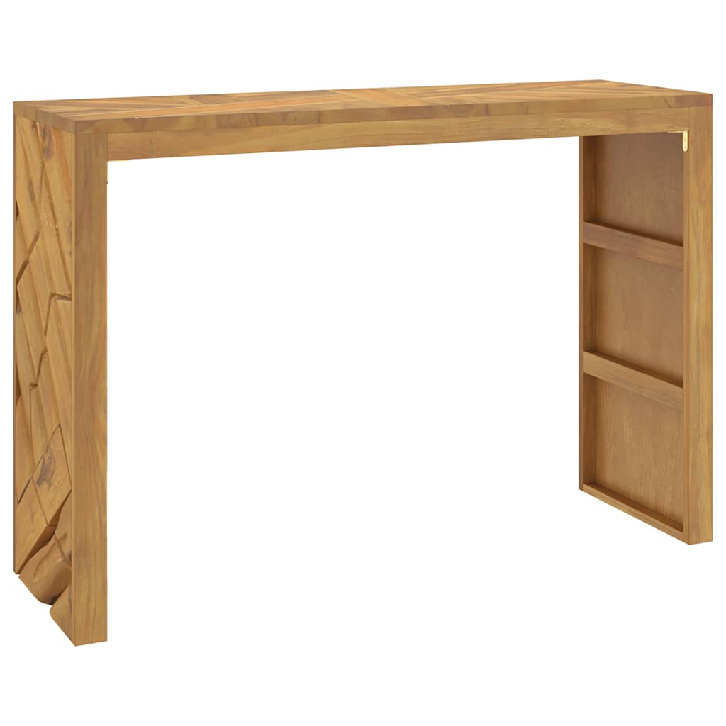 konzolasztal 110x35x75 cm tömör fa teakfa