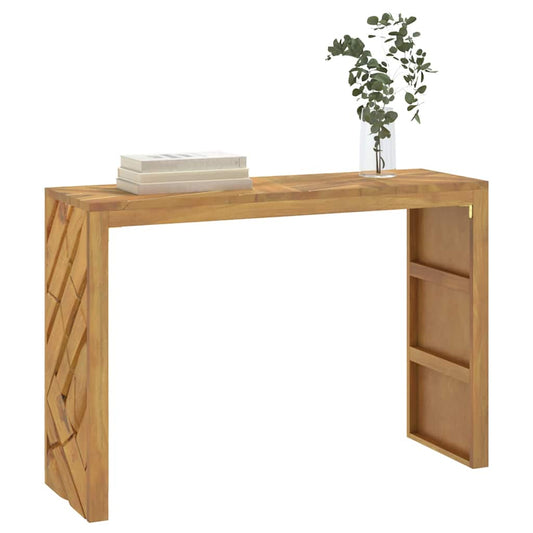 konzolasztal 110x35x75 cm tömör fa teakfa