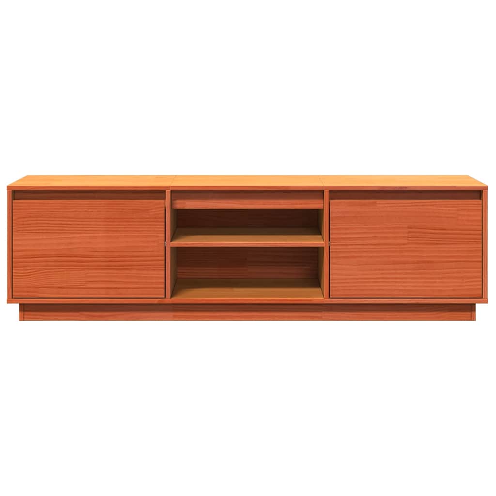 viaszbarna tömör fenyőfa TV-szekrény 140 x 35 x 40 cm