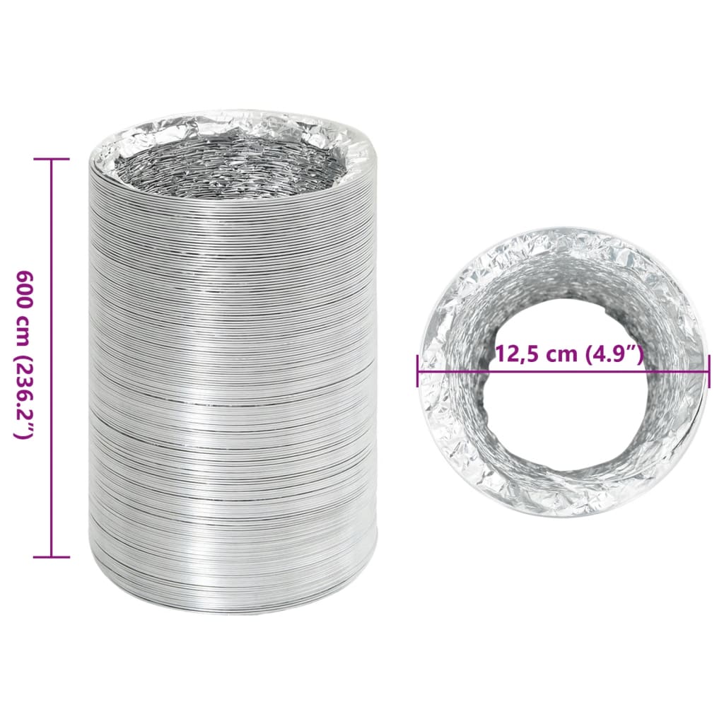 alumínium szellőzőcső 6 m Ø12,5 cm
