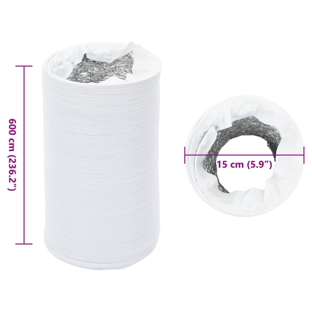 alumínium és PVC szellőzőcső 6 m Ø15 cm
