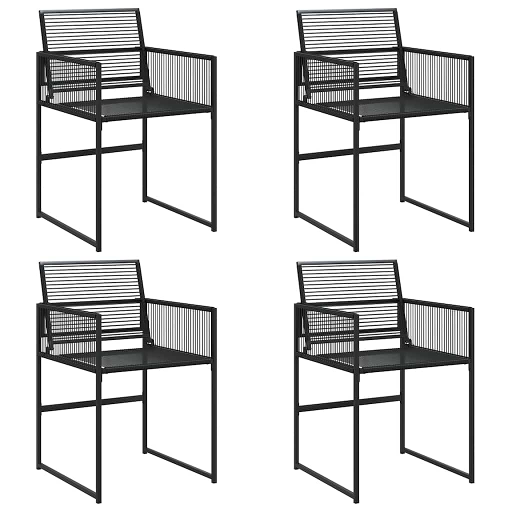 4 db fekete polyrattan kerti szék
