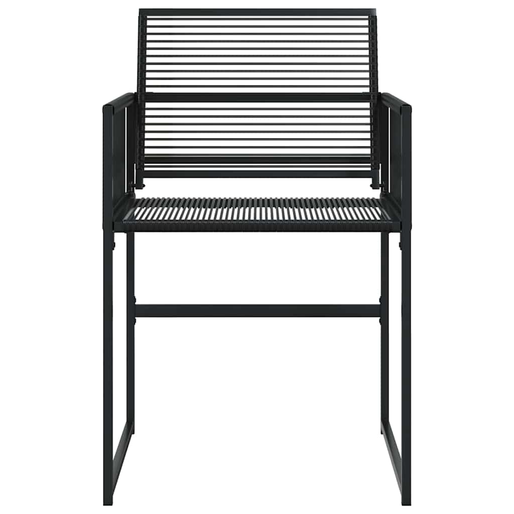 4 db fekete polyrattan kerti szék