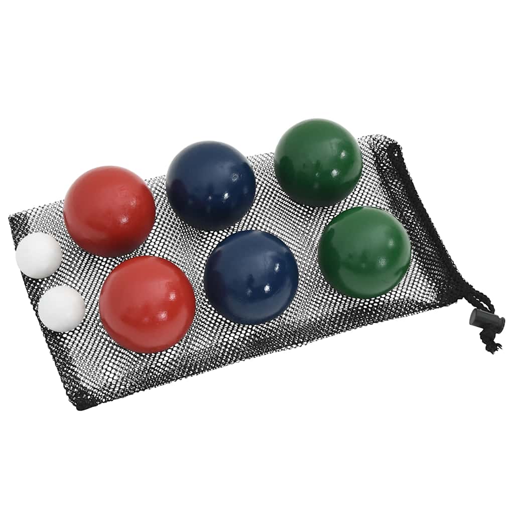 8 darabos tömör fenyőfa bocce golyószett hordtáskával