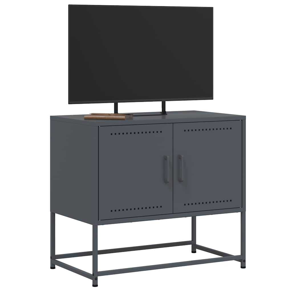 antracitszürke acél TV-szekrény 68,5x39x60,5 cm