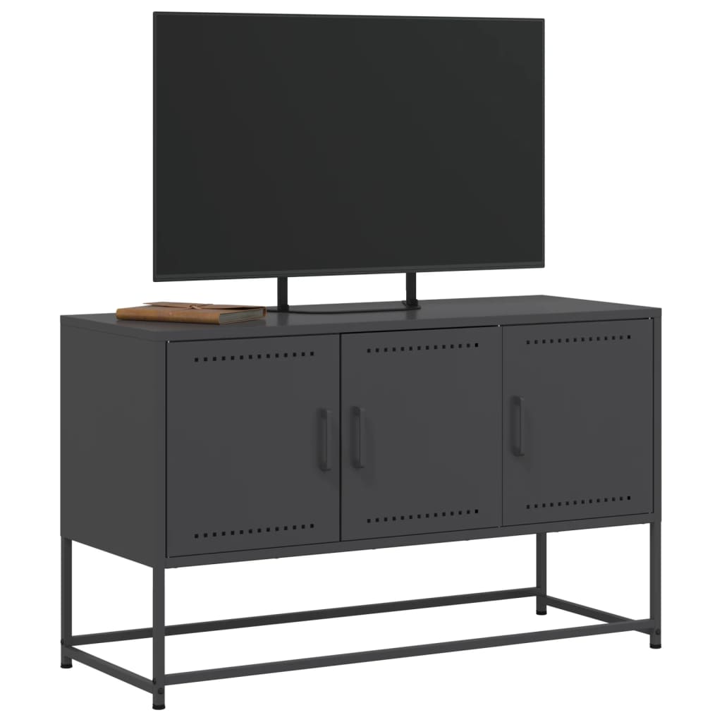 fekete acél TV-szekrény 100,5x39x60,5 cm
