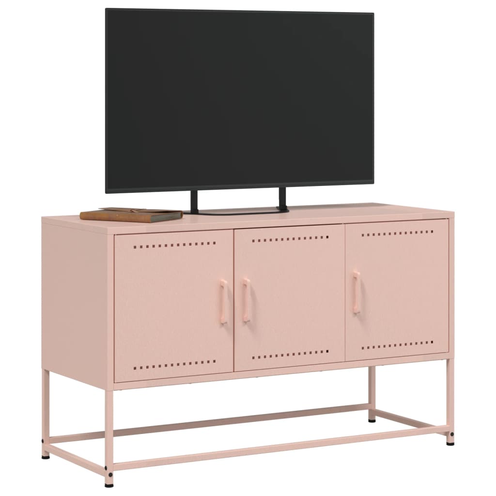 rózsaszín acél TV-szekrény 100,5x39x60,5 cm
