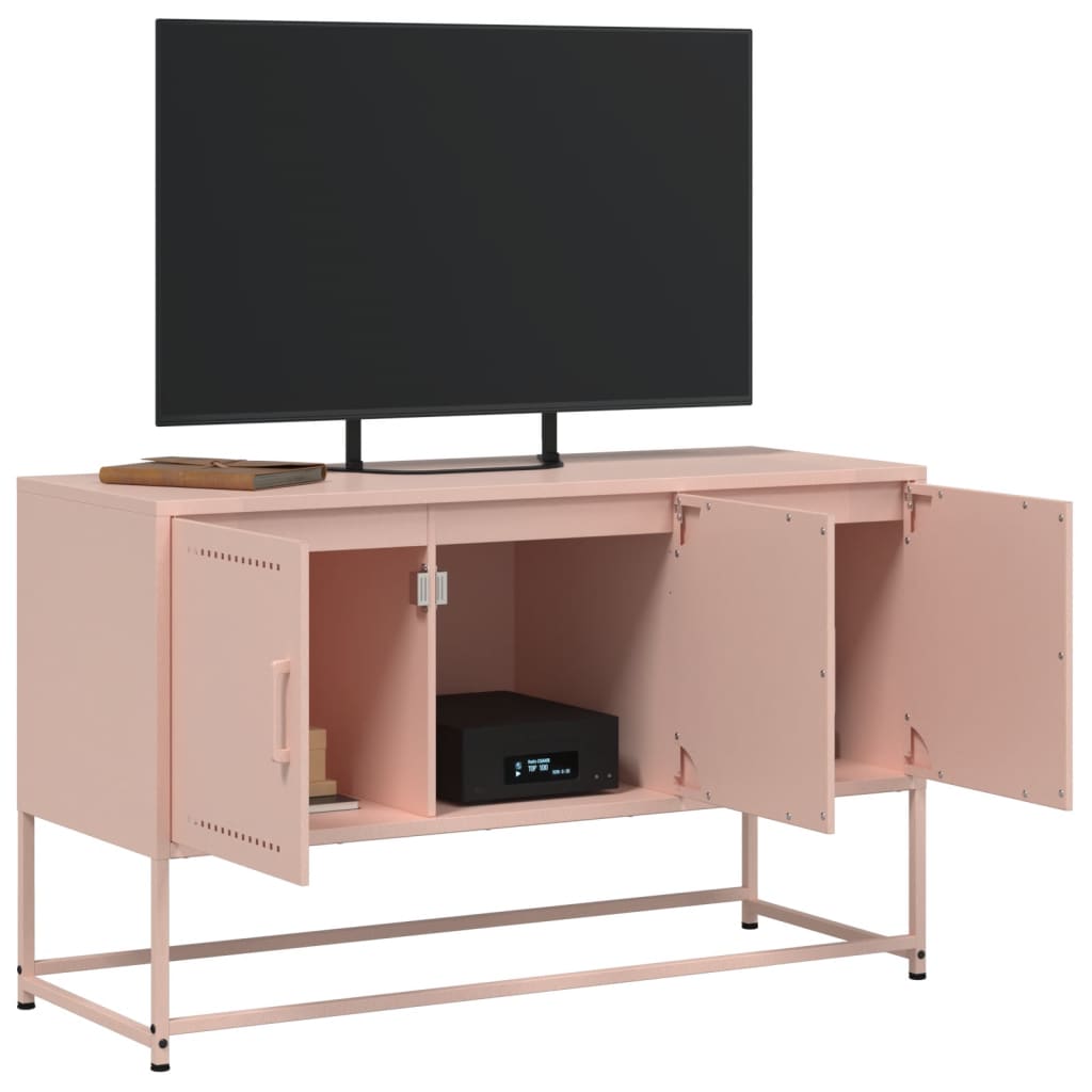 rózsaszín acél TV-szekrény 100,5x39x60,5 cm