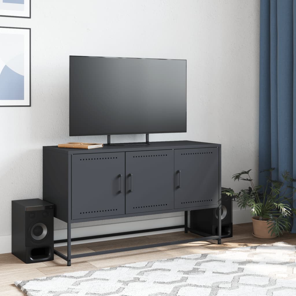 antracitszürke acél TV-szekrény 100,5x39x60,5 cm