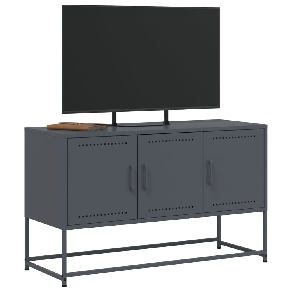 antracitszürke acél TV-szekrény 100,5x39x60,5 cm