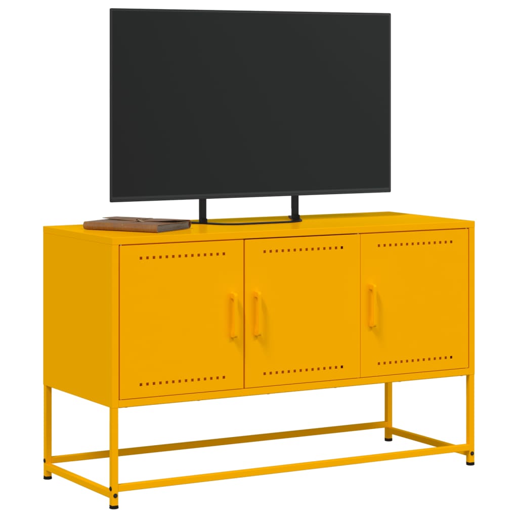 mustársárga acél TV-szekrény 100,5x39x60,5 cm