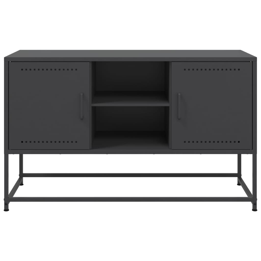 fekete acél TV-szekrény 100,5x39x60,5 cm