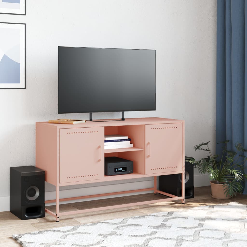 rózsaszín acél TV-szekrény 100,5x39x60,5 cm