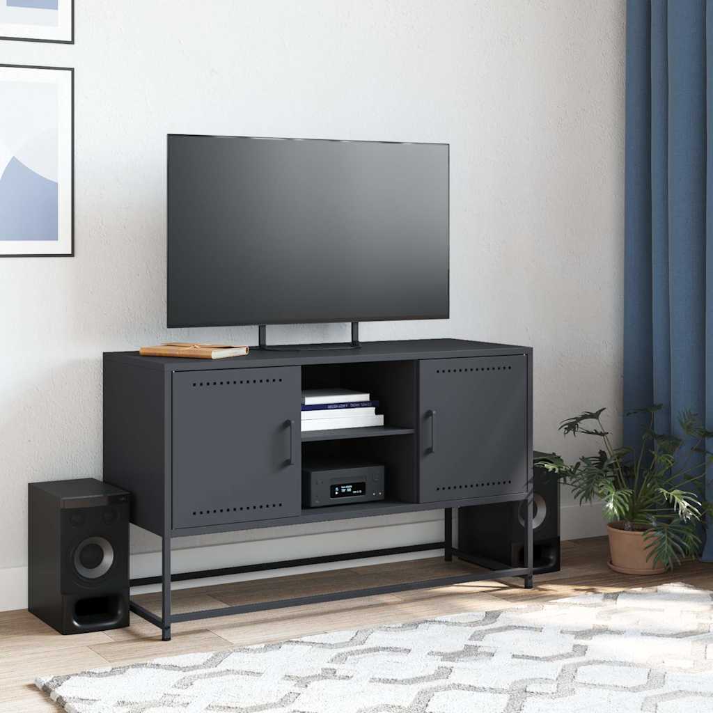 antracitszürke acél TV-szekrény 100,5x39x60,5 cm