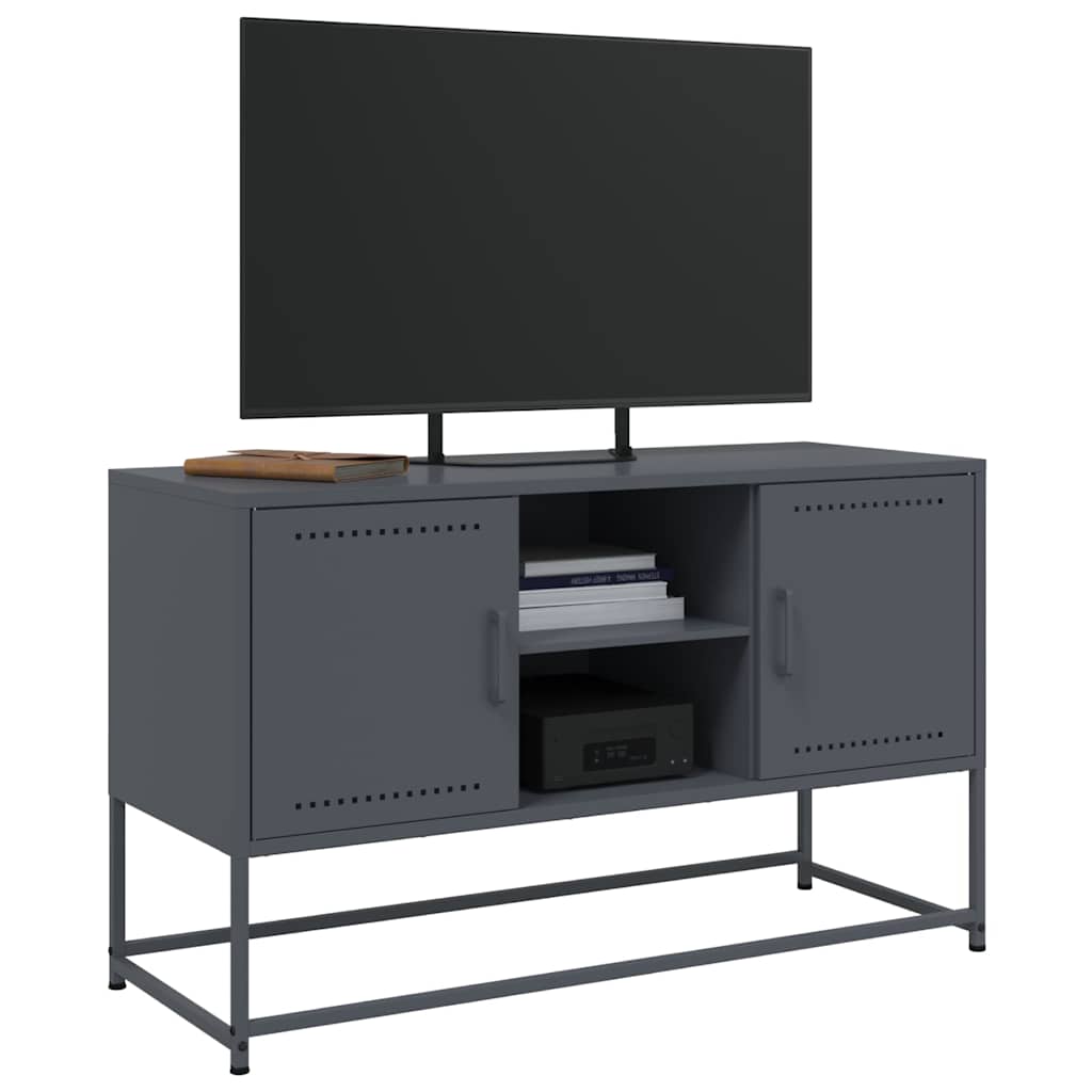 antracitszürke acél TV-szekrény 100,5x39x60,5 cm