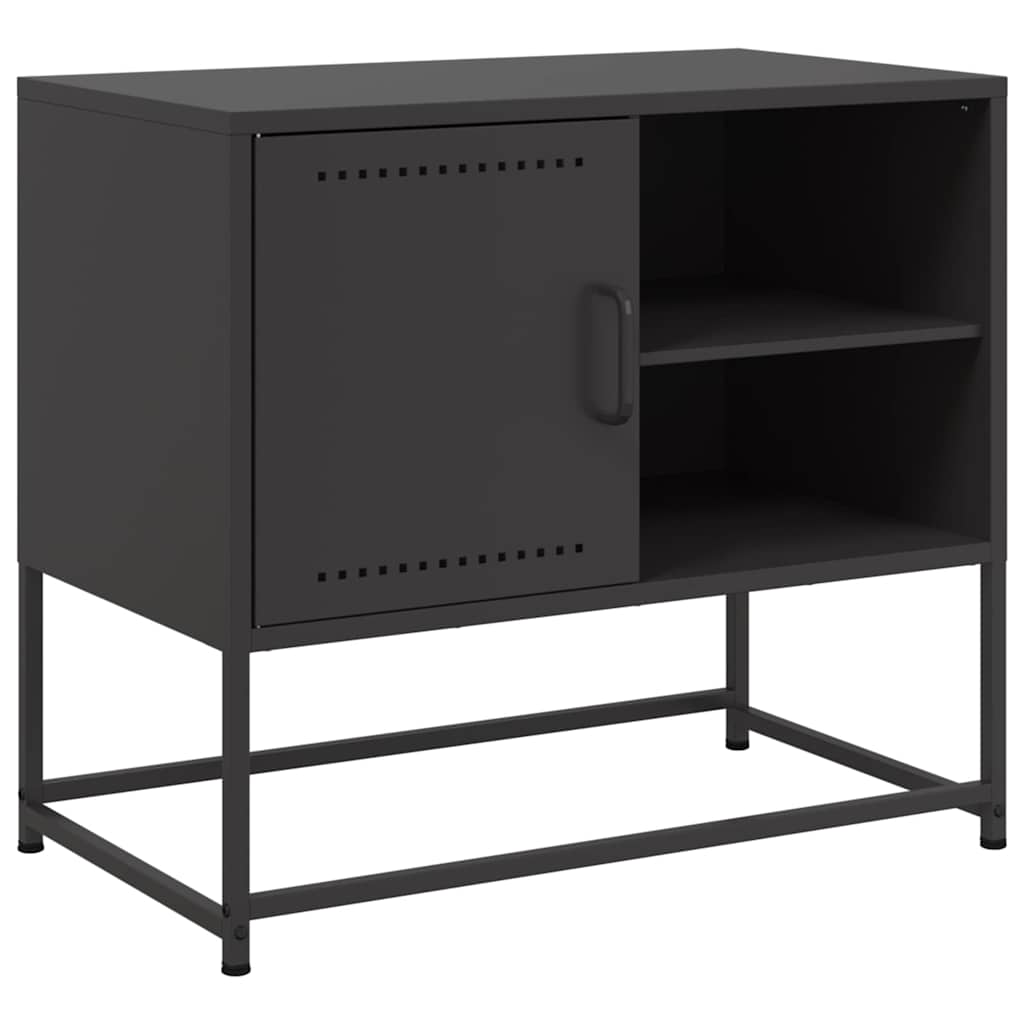 fekete acél TV-szekrény 68 x 39 x 60,5 cm