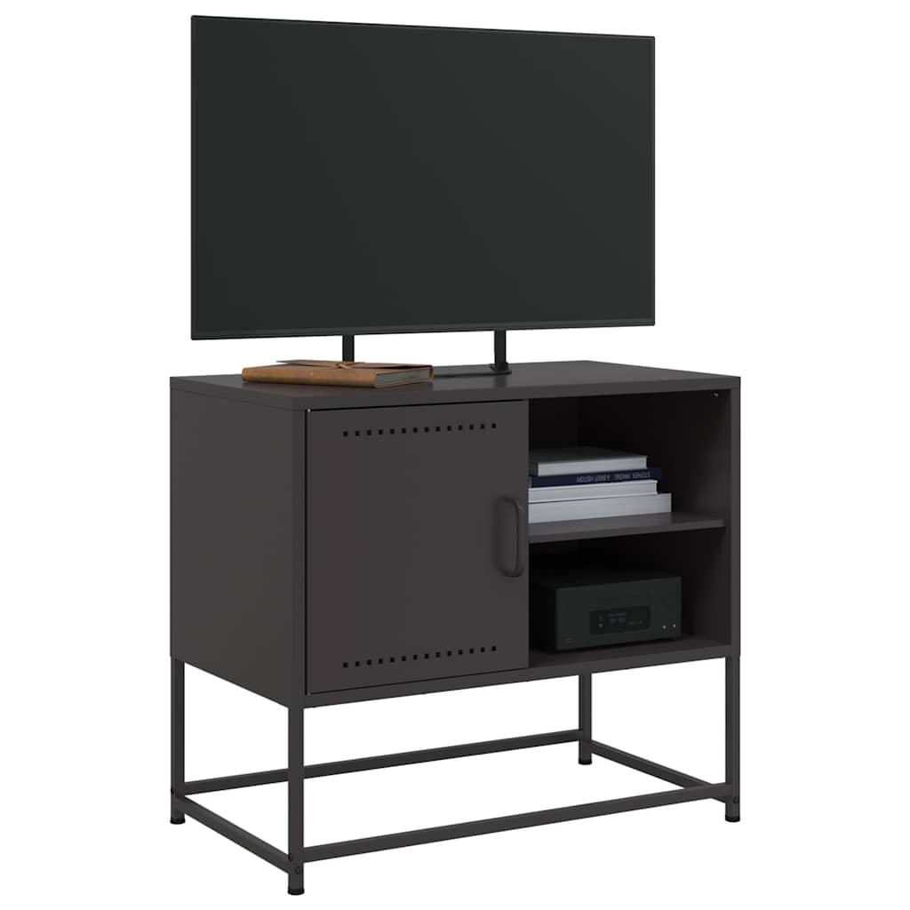 fekete acél TV-szekrény 68 x 39 x 60,5 cm