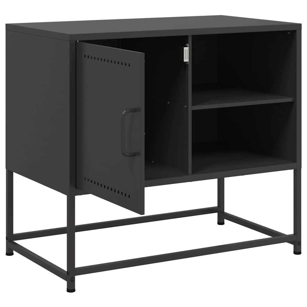 fekete acél TV-szekrény 68 x 39 x 60,5 cm