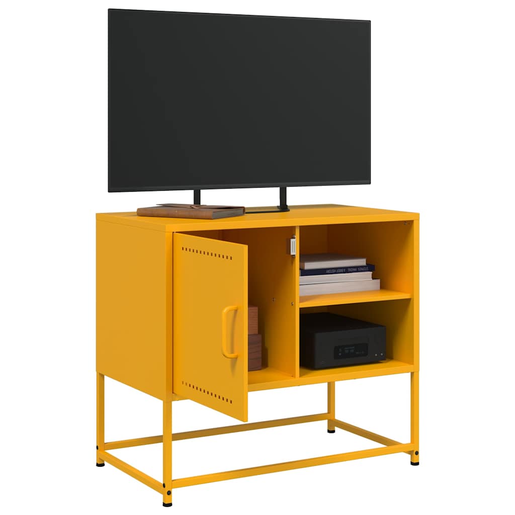 mustársárga acél TV-szekrény 68 x 39 x 60,5 cm