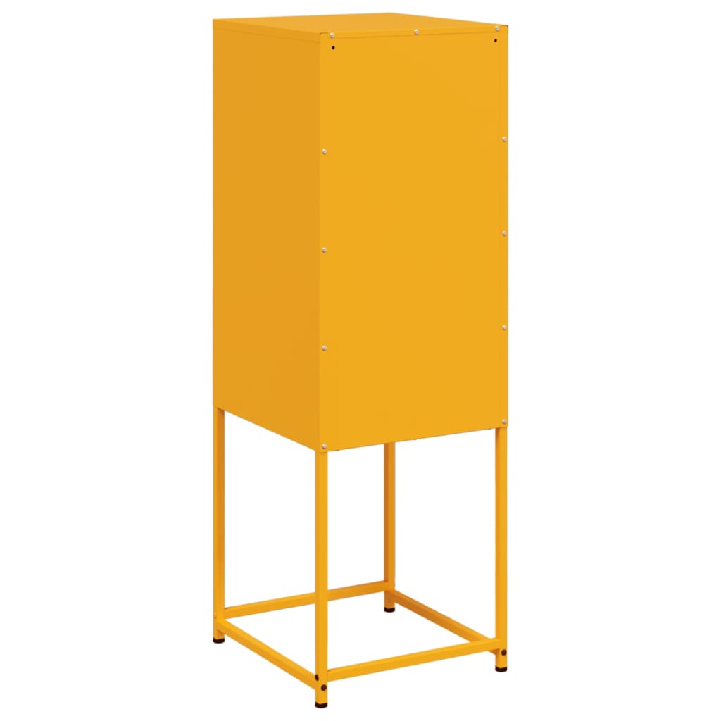 mustársárga acél magasszekrény 36 x 39 x 107 cm
