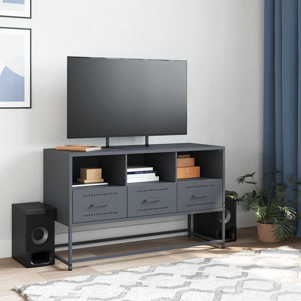 antracitszürke acél TV-szekrény 100,5x39x60,5 cm