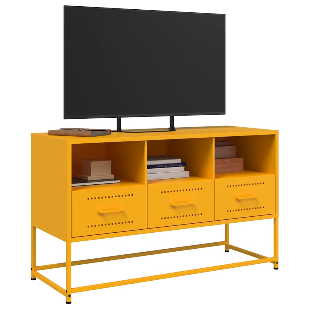 mustársárga acél TV-szekrény 100,5x39x60,5 cm