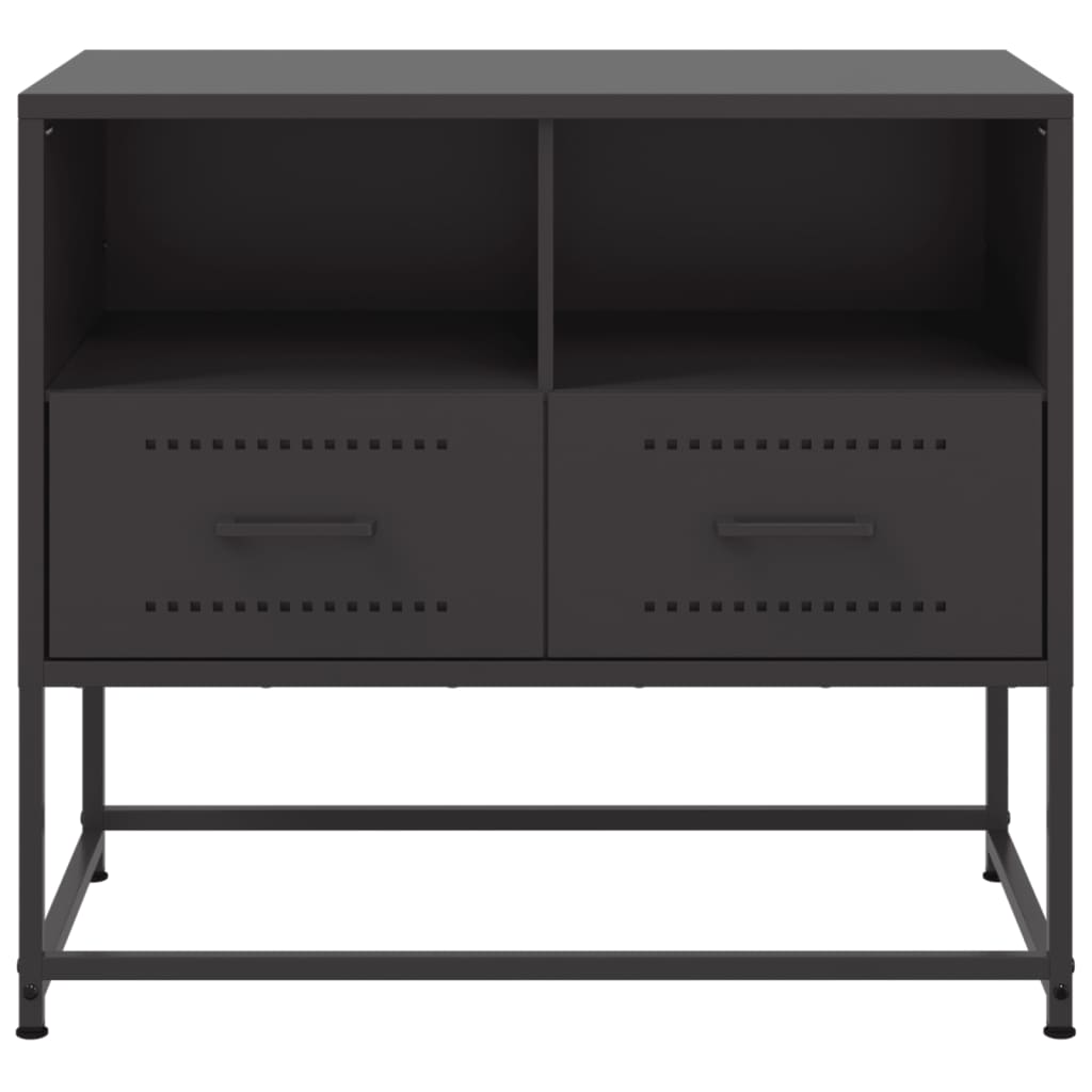 fekete acél TV-szekrény 68 x 39 x 60,5 cm