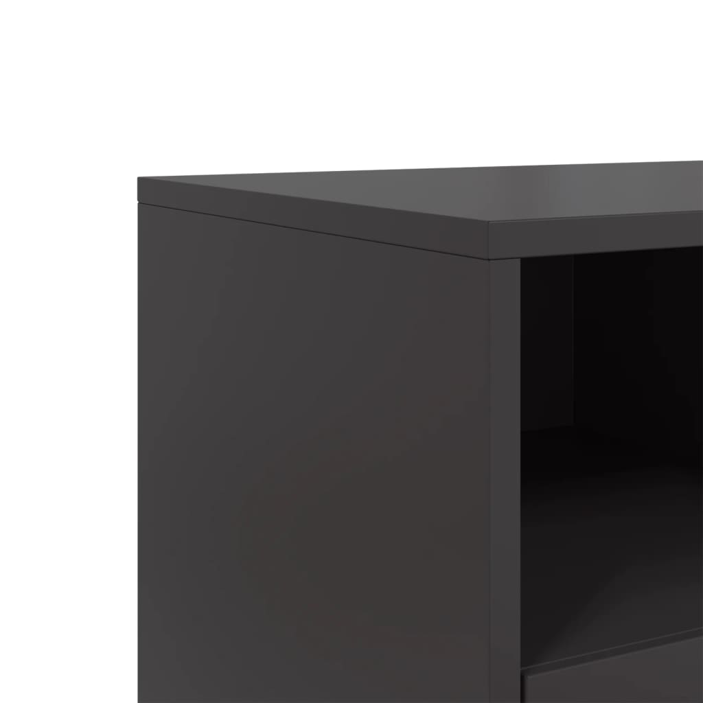 fekete acél TV-szekrény 68 x 39 x 60,5 cm