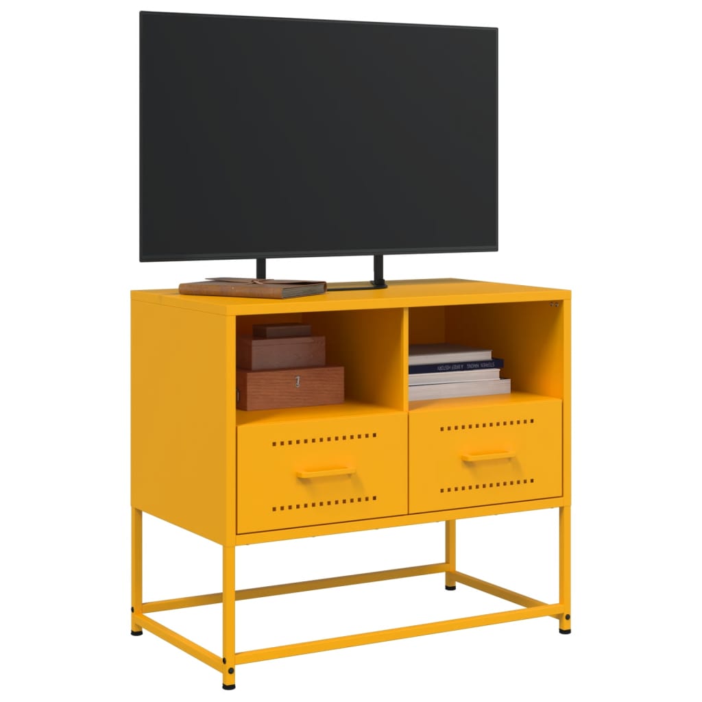 mustársárga acél TV-szekrény 68 x 39 x 60,5 cm