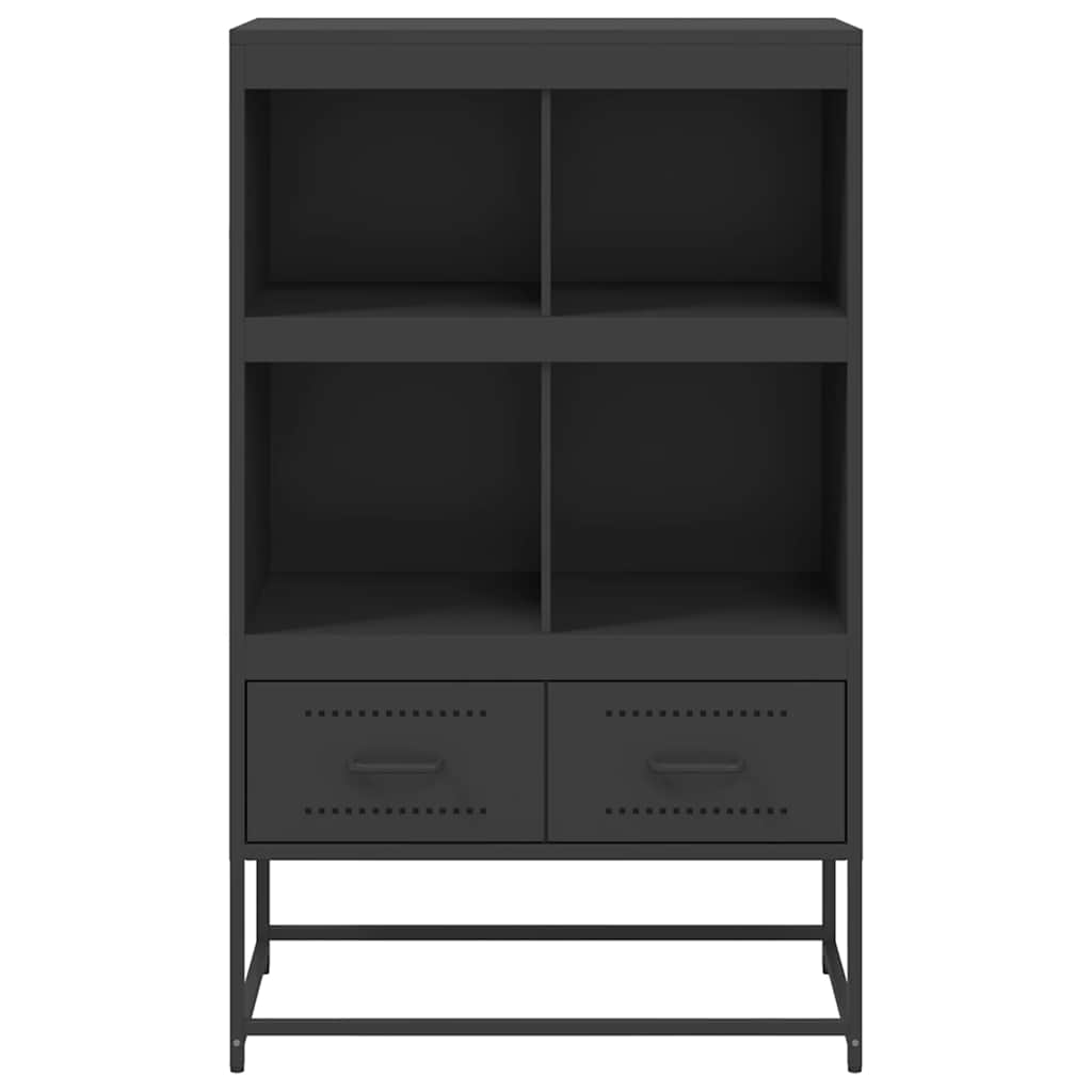 fekete acél magasszekrény 68x39x111,5 cm