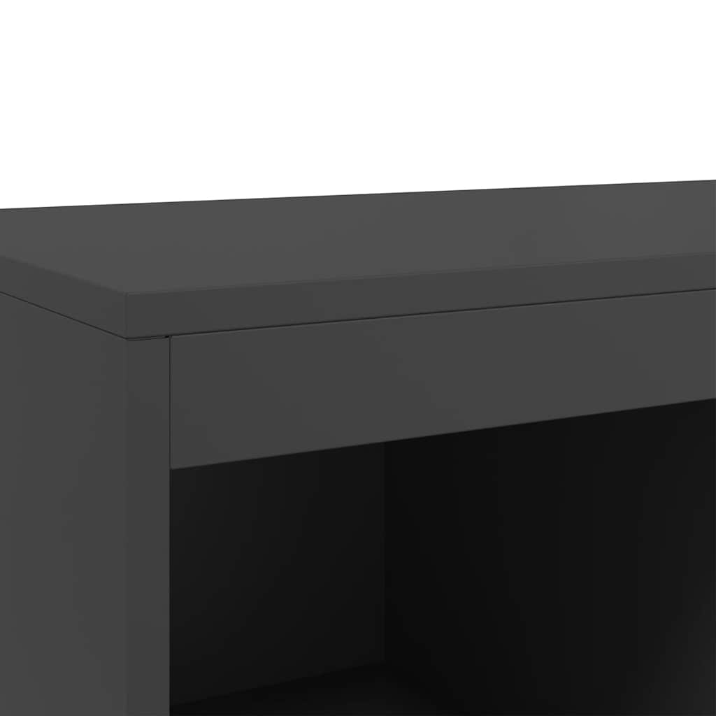fekete acél magasszekrény 68x39x111,5 cm