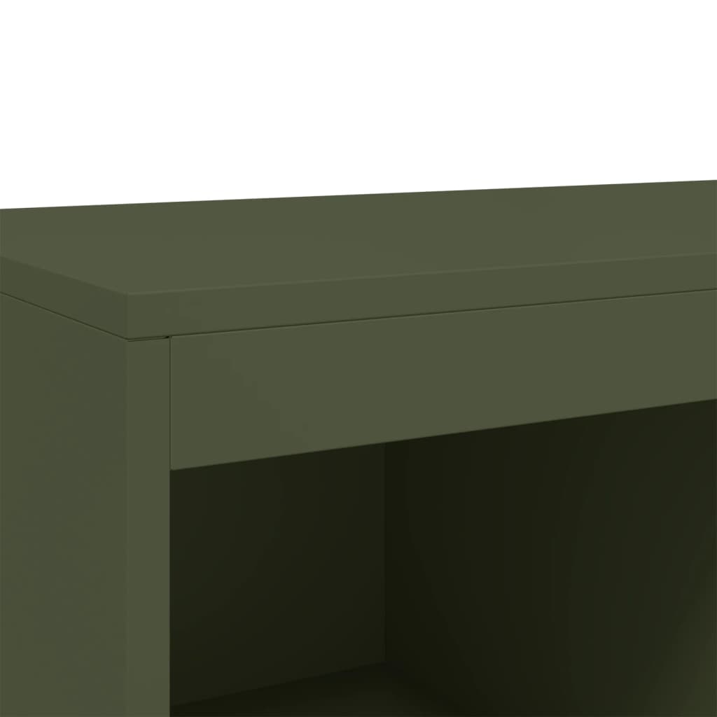 olívazöld acél magasszekrény 68x39x111,5 cm