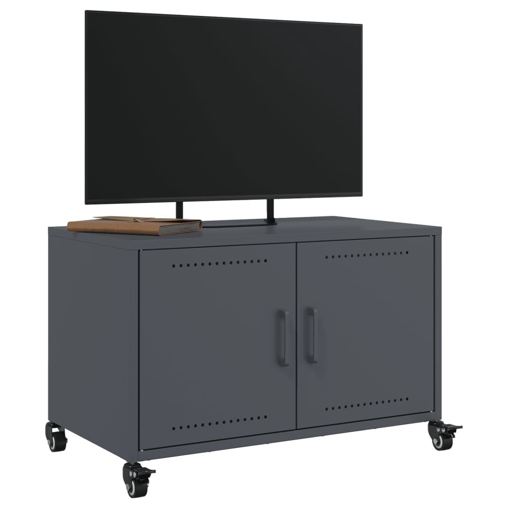 antracitszürke acél TV-szekrény 68 x 39 x 43,5 cm