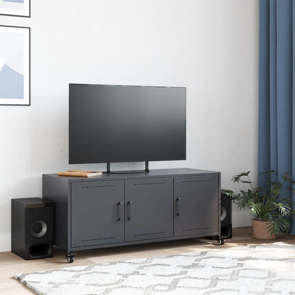 antracitszürke acél TV-szekrény 100,5 x 39 x 43,5 cm