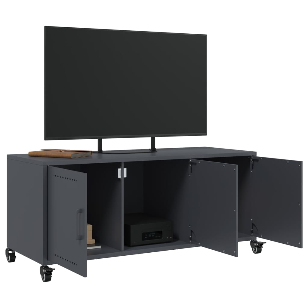 antracitszürke acél TV-szekrény 100,5 x 39 x 43,5 cm
