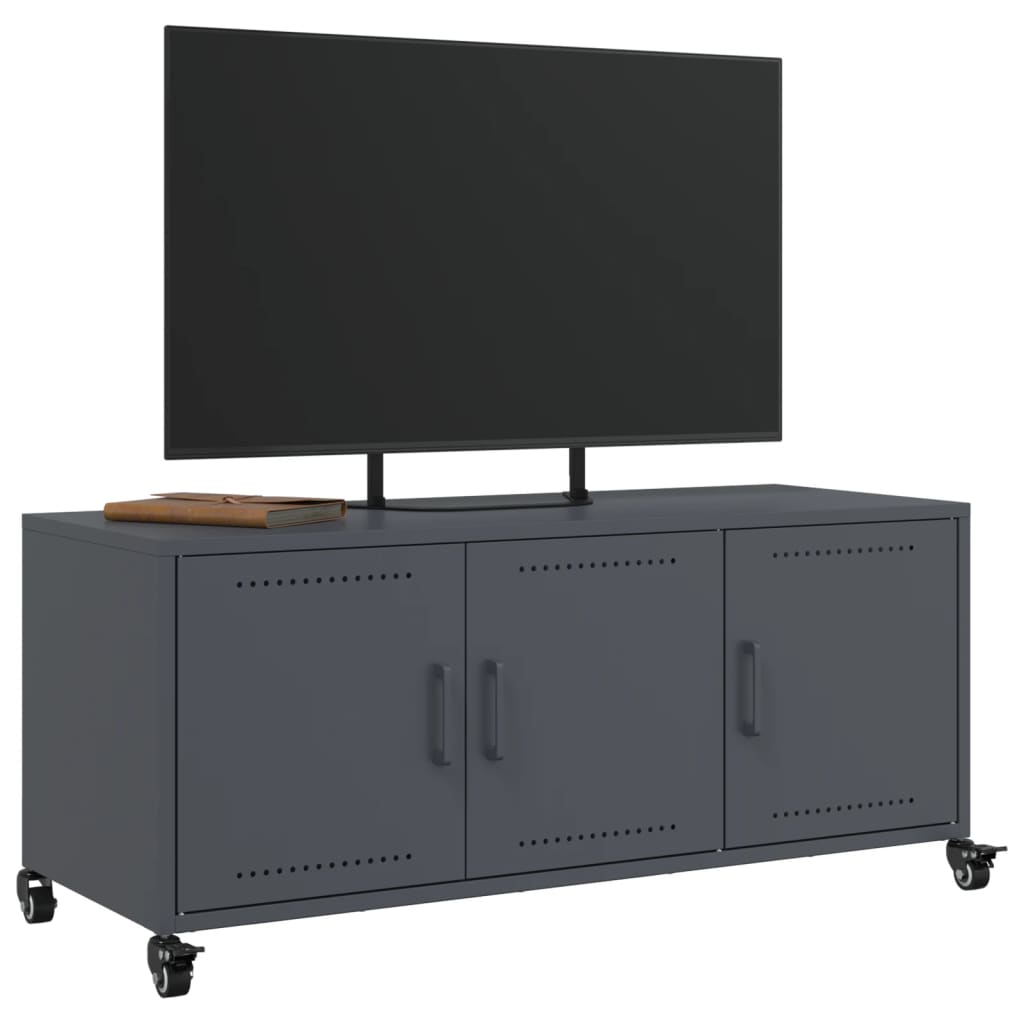 antracitszürke acél TV-szekrény 100,5 x 39 x 43,5 cm