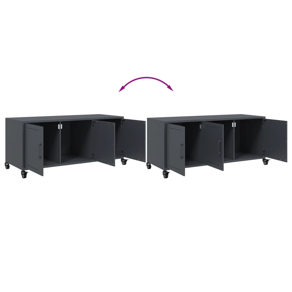 antracitszürke acél TV-szekrény 100,5 x 39 x 43,5 cm