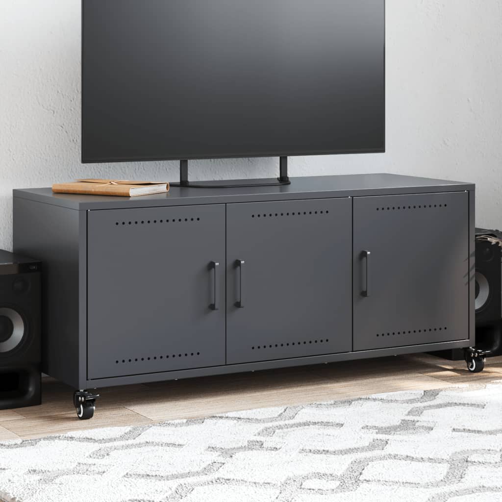 antracitszürke acél TV-szekrény 100,5 x 39 x 43,5 cm