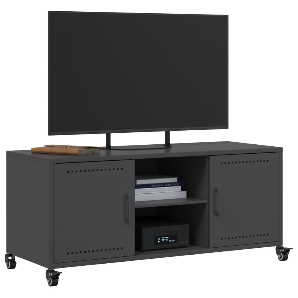 fekete acél TV-szekrény 100,5 x 39 x 43,5 cm