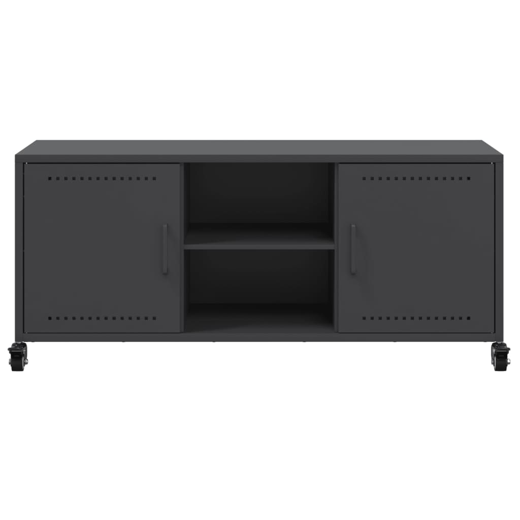 fekete acél TV-szekrény 100,5 x 39 x 43,5 cm