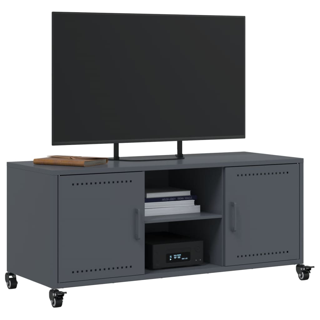 antracitszürke acél TV-szekrény 100,5 x 39 x 43,5 cm