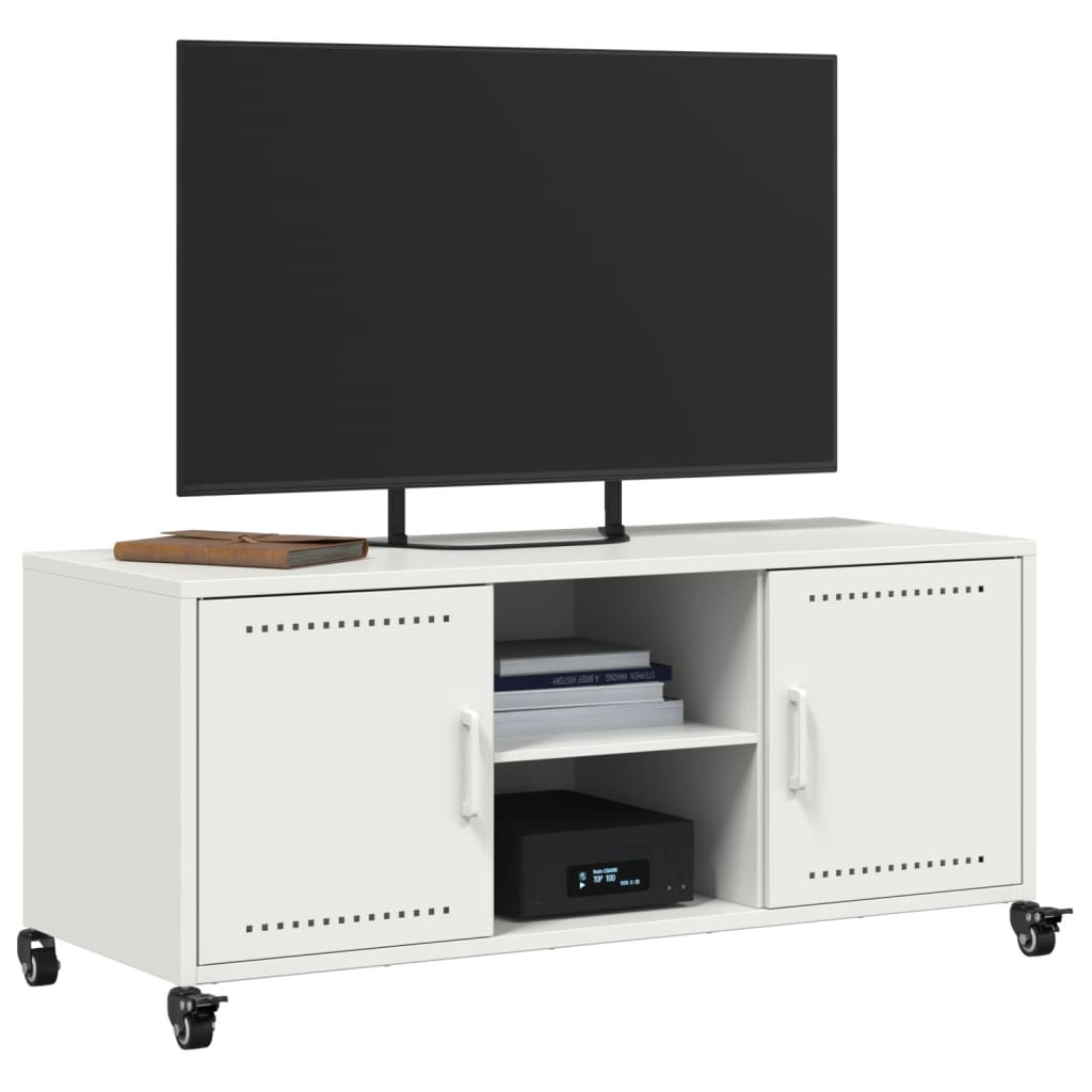 fehér acél TV-szekrény 100,5 x 39 x 43,5 cm