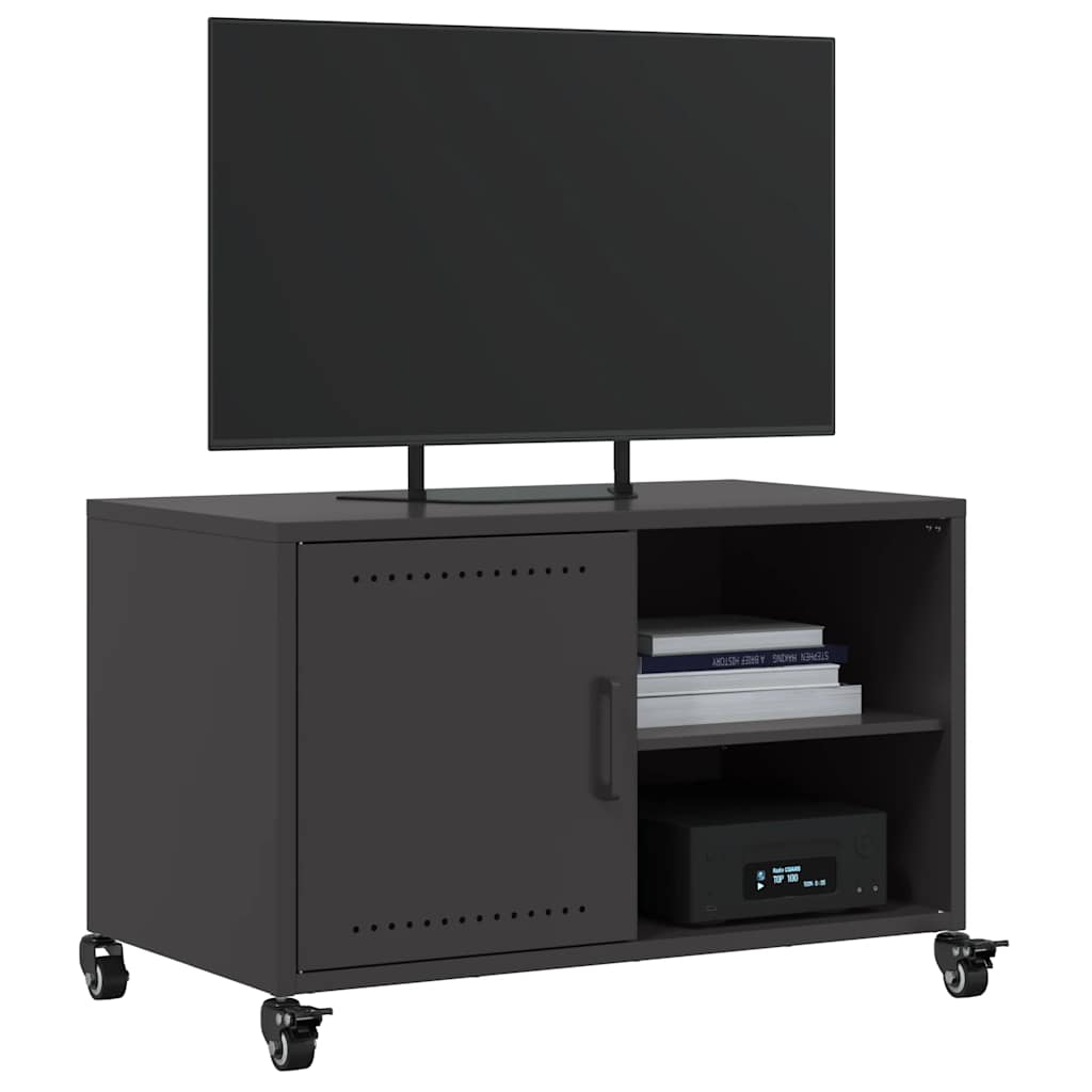 fekete acél TV-szekrény 68 x 39 x 43,5 cm